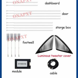 BMW 8色 5シリーズ GT 5GT F07 7シリーズ F01 F02 LED 装飾 ライトドア パネル 周囲光足元 ダッシュボード ランプ - Set 4
