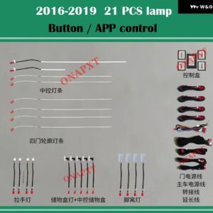 ランドローバー ディスカバリースポーツ 2016-2019 ボタン アプリ 制御 周囲光 LED ムードランプ ダッシュボード ドアライトストリップ - Set 1