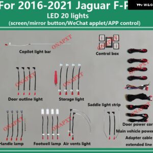 ジャガー F-PACE E-PACE XE/XEL XF/XFL 2016-2021 周囲光 ムードランプ ルーフ スピーカー イルミネーター - Set 4