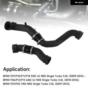 BMW アルミチャージ パイプ + ブースト パイプ ホースキット F07 F10 535I 640I 740I N55 シングルターボ 3.0L パフォーマンスブラック/ブルー/レッド - black