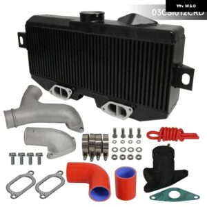 スバル トップ マウント インタークーラーキット Y パイプ 02-07 WRX STI EJ20 EJ25 GD GG W/BOV ブラック/ - Red