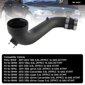 BMW 3.0 76MM アルミ吸気ターボチャージ パイプ N55 135I 335I E92 E93 E82 XDRIVE 2011-2012 高フローブラック/ブルー/レッド - black