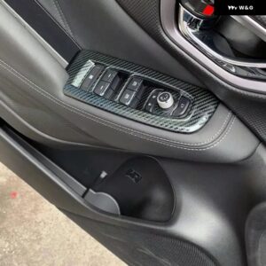 スバル カーボンルック アームレスト スイッチカバー フォレスター SK 2018 19 インテリア ドア窓リフト コントロール ボタン トリム - Carbon Fiber Look