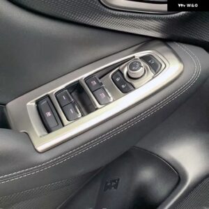 スバル カーボンルック アームレスト スイッチカバー フォレスター SK 2018 19 インテリア ドア窓リフト コントロール ボタン トリム - Silver