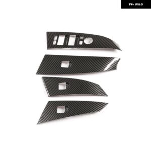 BMW ABS クロームウィンドウリフタースイッチ ボタン 5シリーズ E60 525LI 2004-2006 カーアクセサリー - carbon fiber
