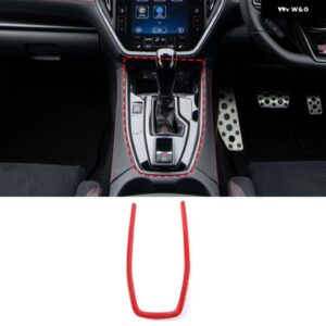 スバル WRX 2021-2023 ABS カーボンカーセンター コントロール ギア シフト パネル ハンドブレーキ 装飾 フレーム ステッカー - style B Red