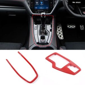 スバル WRX 2021-2023 ABS カーボンカーセンター コントロール ギア シフト パネル ハンドブレーキ 装飾 フレーム ステッカー - 2pcs Red