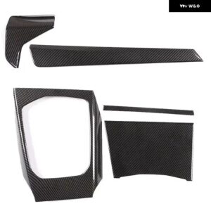 BMW ABS カーボン 3 4シリーズ G20 G28 G22 2020-2023 カーセンター コンソール ギア シフト パネル フレーム カバー トリム カーアクセサリー - 5pcs Carbon Fiber