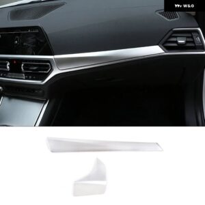 BMW ABS カーボン 3 4シリーズ G20 G28 G22 2020-2023 カーセンター コンソール ギア シフト パネル フレーム カバー トリム カーアクセサリー - Style B Silver