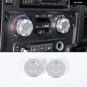 ランドローバー 合金 カー エアコン 音量調整ノブカバー ディフェンダー 90 110 130 2004-2018 カーアクセサリー - Style B Silver