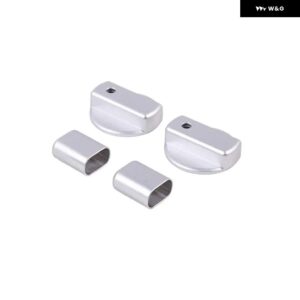 ランドローバー 合金 カー エアコン 音量調整ノブカバー ディフェンダー 90 110 130 2004-2018 カーアクセサリー - Style A Silver