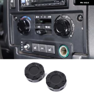 ランドローバー 合金 カー エアコン 音量調整ノブカバー ディフェンダー 90 110 130 2004-2018 カーアクセサリー - Style B Black