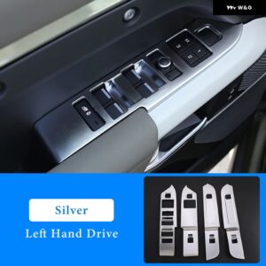ランドローバー LHD RHD ABS ブラック/オークグレイン窓ガラスリフトスイッチ ボタン トリム ディフェンダー 90 110 2020-2024 カーアクセサリー - LHD-Silver