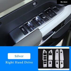 ランドローバー LHD RHD ABS ブラック/オークグレイン窓ガラスリフトスイッチ ボタン トリム ディフェンダー 90 110 2020-2024 カーアクセサリー - RHD-Silver