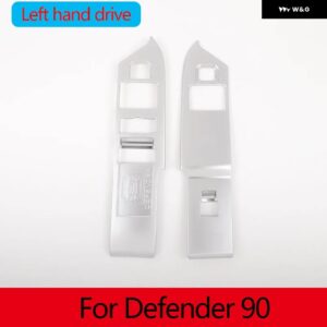 ランドローバー LHD RHD ABS ブラック/オークグレイン窓ガラスリフトスイッチ ボタン トリム ディフェンダー 90 110 2020-2024 カーアクセサリー - LHD-Silver3