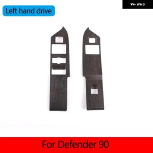 ランドローバー LHD RHD ABS ブラック/オークグレイン窓ガラスリフトスイッチ ボタン トリム ディフェンダー 90 110 2020-2024 カーアクセサリー - LHD-Oak wood grain4
