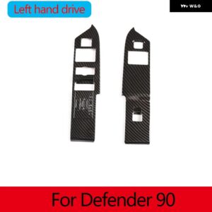 ランドローバー LHD RHD ABS ブラック/オークグレイン窓ガラスリフトスイッチ ボタン トリム ディフェンダー 90 110 2020-2024 カーアクセサリー - LHD-Carbon Fiber