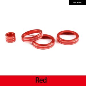 ランドローバー EVOQUE 2012-2018 合金 /レッドカー エアコン ボリュームノブリング トリム インテリア アクセサリー - red