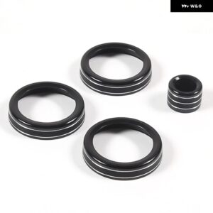 ランドローバー EVOQUE 2012-2018 合金 /レッドカー エアコン ボリュームノブリング トリム インテリア アクセサリー - black
