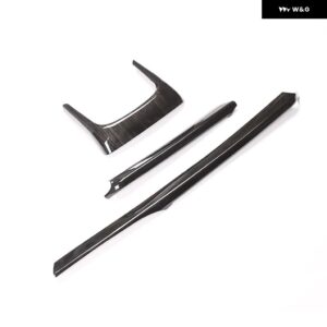 BMW カーボンスタイル ABS アームレスト ボックス 装飾 ストリップ トリム X1 F48 2016 - 2019 カーアクセサリー 3ピース - Black Wood Grain