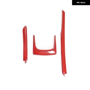 BMW カーボンスタイル ABS アームレスト ボックス 装飾 ストリップ トリム X1 F48 2016 - 2019 カーアクセサリー 3ピース - red carbon fiber