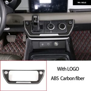 ランドローバー ABS クロームオーク粒カーボン ディフェンダー 90 110 20-24 カーセンター コンソール 空調 モード ボタン フレーム トリム - Carbon Fiber2