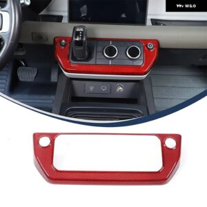 ランドローバー ABS クロームオーク粒カーボン ディフェンダー 90 110 20-24 カーセンター コンソール 空調 モード ボタン フレーム トリム - Red Real carbon