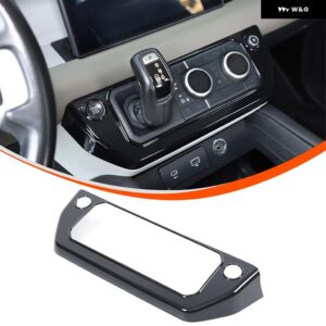ランドローバー ABS クロームオーク粒カーボン ディフェンダー 90 110 20-24 カーセンター コンソール 空調 モード ボタン フレーム トリム - black