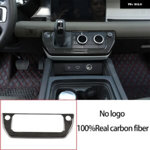 ランドローバー ABS クロームオーク粒カーボン ディフェンダー 90 110 20-24 カーセンター コンソール 空調 モード ボタン フレーム トリム - Real carbon fiber
