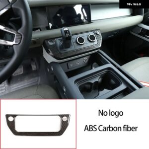 ランドローバー ABS クロームオーク粒カーボン ディフェンダー 90 110 20-24 カーセンター コンソール 空調 モード ボタン フレーム トリム - carbon fiber