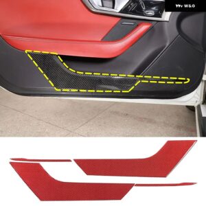 ジャガー F-TYPE 2013-2022 ソフトカーボンドアアンチキック パネル カバー トリム カーアクセサリー - style B Red