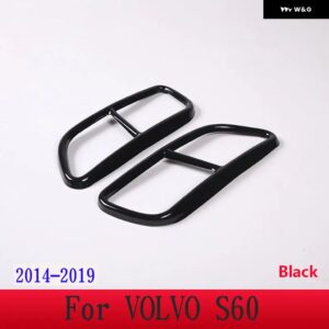 ボルボ XC60 S60 XC90 S90 V90 ステンレス テールマフラーマフラー出力カバー 装飾 カバー カーアクセサリー - For S60 14-19 Black