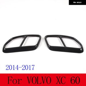 ボルボ XC60 S60 XC90 S90 V90 ステンレス テールマフラーマフラー出力カバー 装飾 カバー カーアクセサリー - For XC60 14-17 Bkack