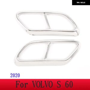 ボルボ XC60 S60 XC90 S90 V90 ステンレス テールマフラーマフラー出力カバー 装飾 カバー カーアクセサリー - For S60 2020