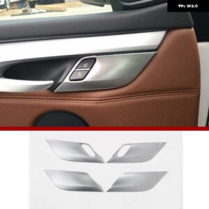 BMW 4ピース ABS クローム/カーボン車内 ドアハンドル ボウル トリム X5 X6 F15 F16 2014-2018 カーアクセサリー - Silver B