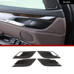 BMW 4ピース ABS クローム/カーボン車内 ドアハンドル ボウル トリム X5 X6 F15 F16 2014-2018 カーアクセサリー - Carbon Fiber B