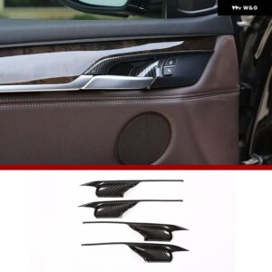 BMW 4ピース ABS クローム/カーボン車内 ドアハンドル ボウル トリム X5 X6 F15 F16 2014-2018 カーアクセサリー - Carbon Fiber A