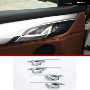 BMW 4ピース ABS クローム/カーボン車内 ドアハンドル ボウル トリム X5 X6 F15 F16 2014-2018 カーアクセサリー - Silver A