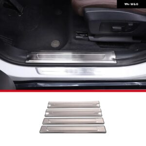 BMW X1 U11 2023-2024 ステンレス 内 外装 ドアドアシルプレート トリム ストリップ インテリア アクセサリー - 4pcs Style A Silver