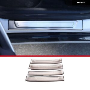 BMW X1 U11 2023-2024 ステンレス 内 外装 ドアドアシルプレート トリム ストリップ インテリア アクセサリー - 4pcs Style B Silver