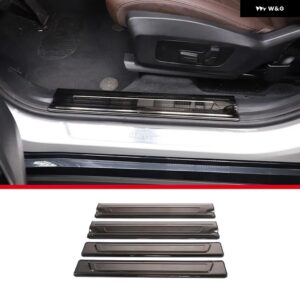 BMW X1 U11 2023-2024 ステンレス 内 外装 ドアドアシルプレート トリム ストリップ インテリア アクセサリー - 4pcs Style A Black