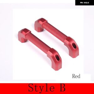 ランドローバー ディフェンダー 90 110 2004-2018 車内アルミ A ピラー ドアハンドル 装飾 カーアクセサリー - style B Red