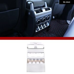 ランドローバー ディフェンダー 110 130 2020-2023 ABS カーボン アームレスト ボックス リアエア アウトレット アンチキックカバー カーアクセサリー - Silver A