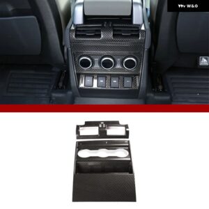 ランドローバー ディフェンダー 110 130 2020-2023 ABS カーボン アームレスト ボックス リアエア アウトレット アンチキックカバー カーアクセサリー - Carbon Fiber-A