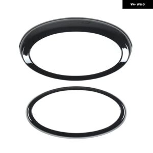 スバル フォレスター 2013-2018 ロゴ 装飾 リングフロントとリアのロゴカバー ステッカー アクセサリー - black