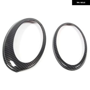 スバル フォレスター 2013-2018 ロゴ 装飾 リングフロントとリアのロゴカバー ステッカー アクセサリー - Carbon fibre