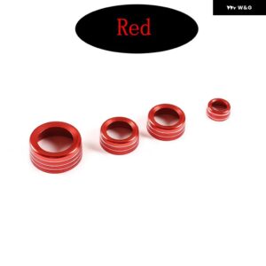 ジャガー XJ 2010-2019 合金 カー エアコン ボリュームノブカバー トリム 部品 インテリア アクセサリー - style B Red