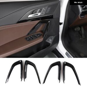 BMW X1 U11 2023-2024 ABS カーボン ドアハンドル インテリア ドア トリム ストリップ 装飾 ステッカー カーアクセサリー - black