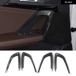 BMW X1 U11 2023-2024 ABS カーボン ドアハンドル インテリア ドア トリム ストリップ 装飾 ステッカー カーアクセサリー - Black Wood Grain