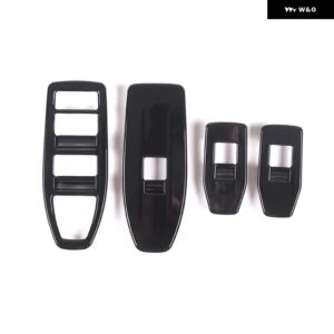 BMW X1 IX1 U10 U11 2023-2024 ABS クローム/カーボン窓リフトスイッチ ボタン カバー トリム アクセサリー - black